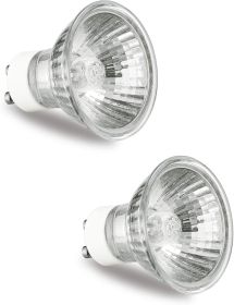 GU10 Halogen Bulb 120V 50W Halogen Light Bulbs for Candle Warmer Lamp, GU10+C, MR16 with Glass Cover, 2700K Warm White, Dimmable, Pack of 2