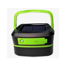 Solar Camping Lantern, Rechargeable, Foldable, Waterproof, 3 Mode LED Power Bank (Option: Green)