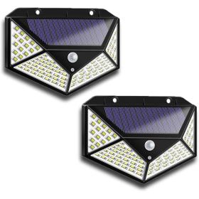 Aolyty Solar Lights Outdoor, Motion Sensor Wall Light 3 Lighting Modes IP65 Waterproof LED Solar Security Lights Four Side Inllumination 2-Pack F (Option: 2Pcs)